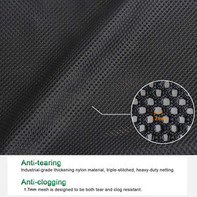 Hecaty heavy-duty mesh bag with tear and clog resistance in outdoor setup
