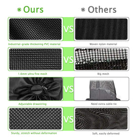 Hecaty black media bag helps maintain clear water by trapping debris
