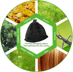 Hecaty barrier bag designed to fit most pond and pool pumps