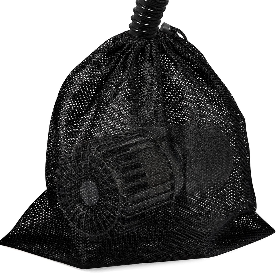 Hecaty pump barrier bag in front view protecting the pump from debris