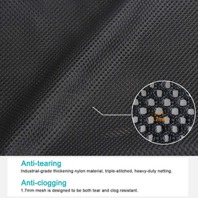 Hecaty barrier bag close-up mesh detail showing 1.7mm design