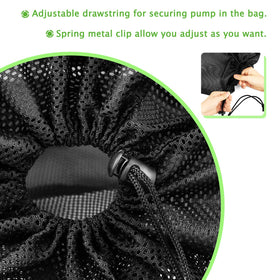 Hecaty splicing design with drawstring secures pump inside the bag