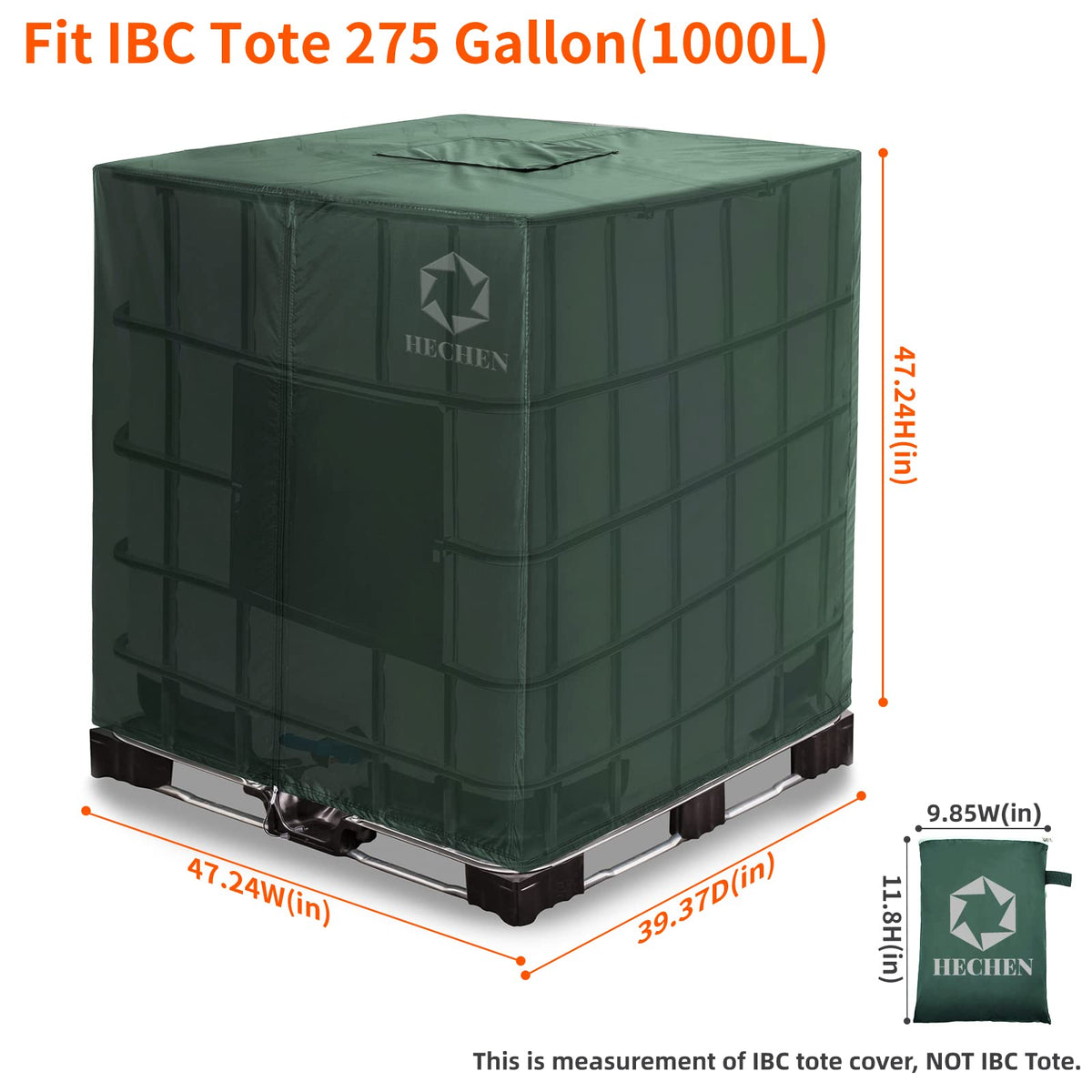 HECHEN IBC tote cover nano material close-up highlights lightweight weather protection.