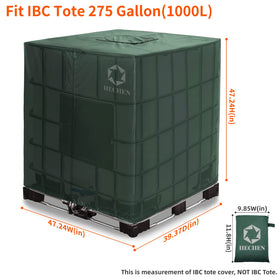 HECHEN IBC tote cover nano material close-up highlights lightweight weather protection.