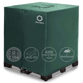 HECHEN IBC tote cover with zipper front view for easy water tank access.