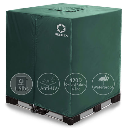 HECHEN IBC tote cover with zipper front view for easy water tank access.