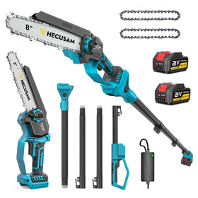 HECUSAM 2-in-1 cordless pole saw extended reach for tall branches