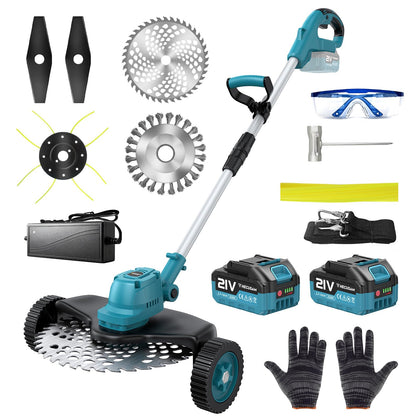 HECUSAM electric trimmer wheel provides steady guidance for crisp lawn edges.