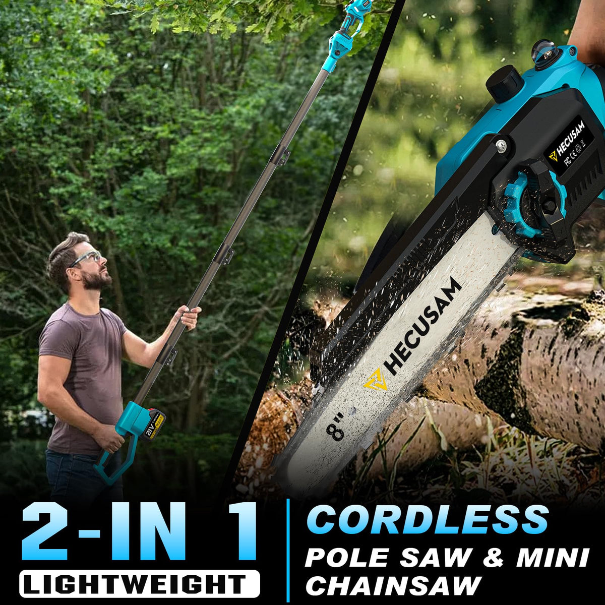 HECUSAM ergonomic lightweight design minimizes user fatigue during trimming
