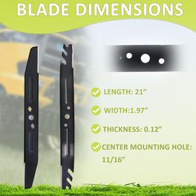 Hedday AB2101D blades excel at mulching and bagging for a tidy lawn.