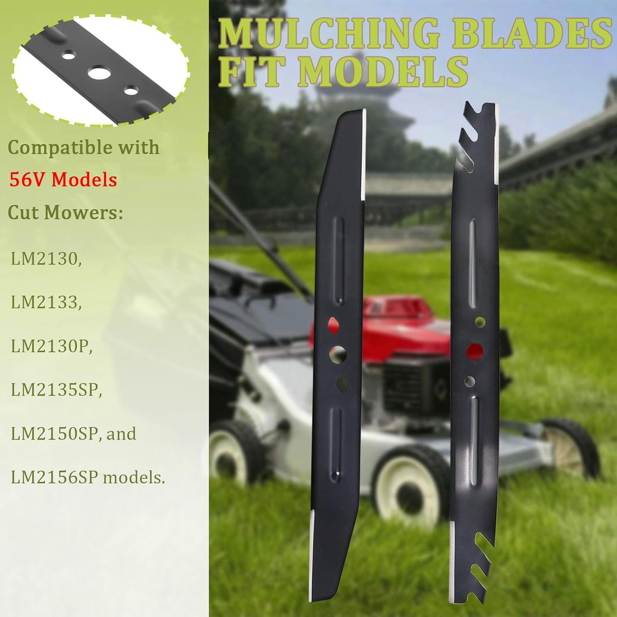 Hedday AB2101D 21-inch blades with sharp cutting edge for precise lawns.