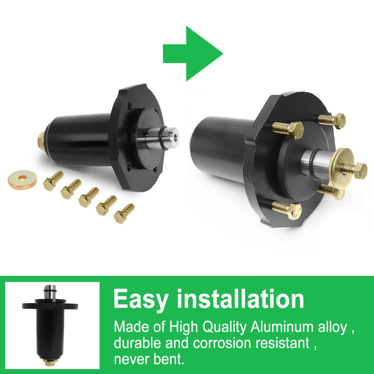 Hedday spindle assembly for Gravely ZT2760HD providing strong deck support