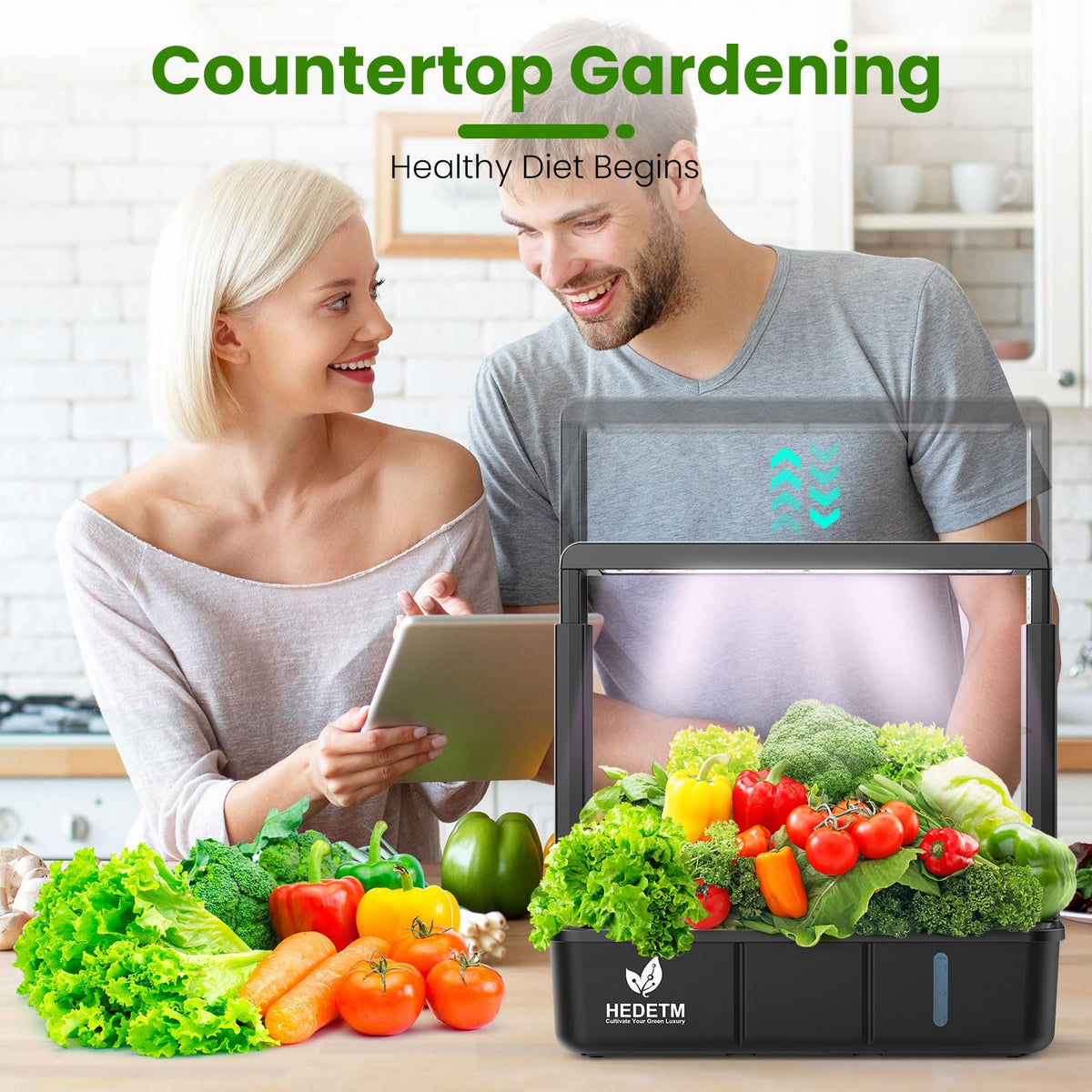 3L self-watering tank minimizes refills for a busy kitchen garden.