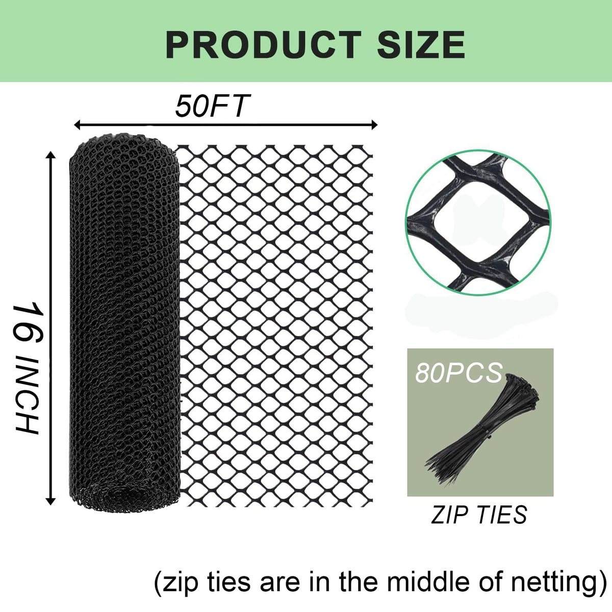 Hedyzone 80 zip ties included for quick installation