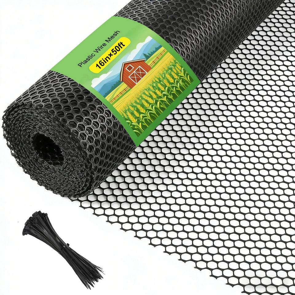 Hedyzone plastic wire mesh fence roll, 16x50 ft, durable outdoor barrier