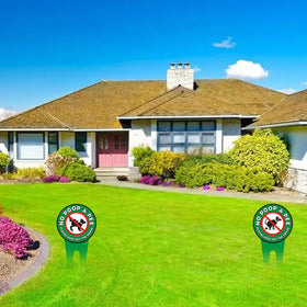 Hefuner lawn sign enhances curb appeal while protecting plants