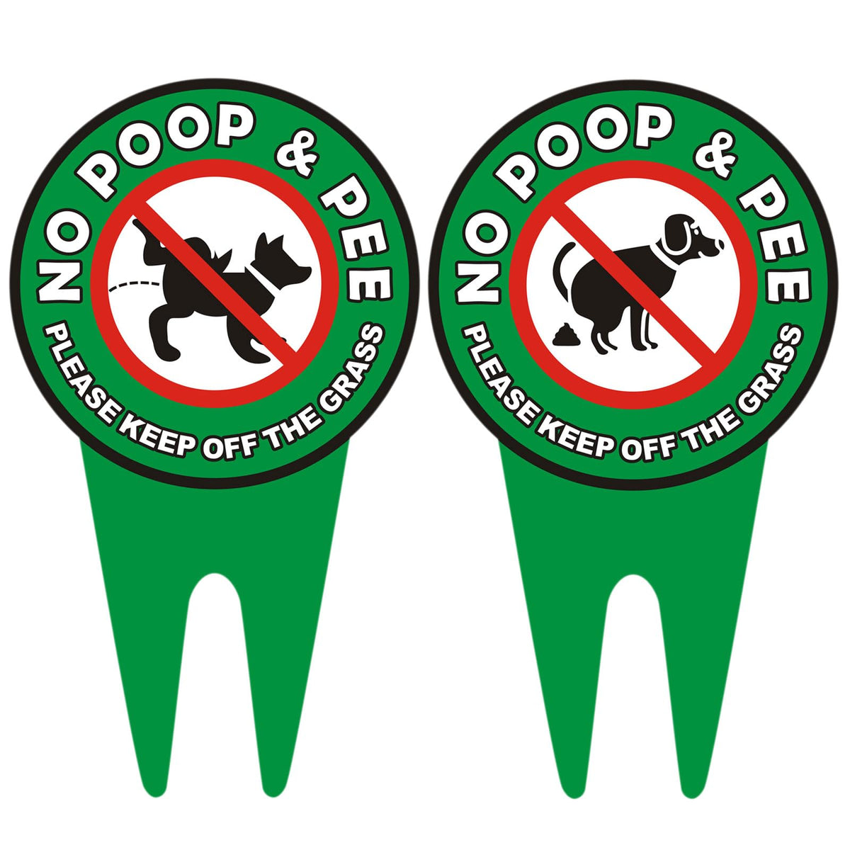Hefuner no dog poop sign for yard double sided for visibility