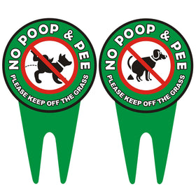 Hefuner no dog poop sign for yard double sided for visibility