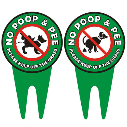 Hefuner no dog poop sign for yard double sided for visibility