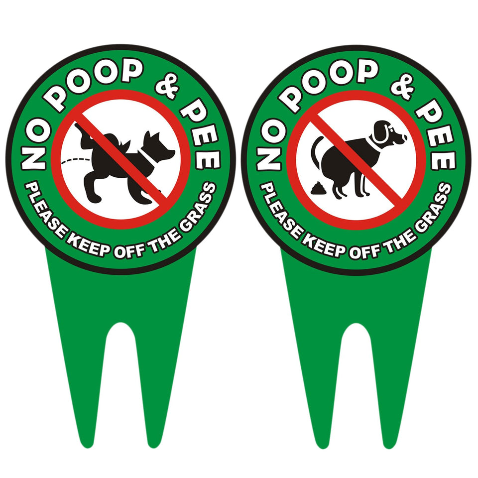 Hefuner no dog poop sign for yard double sided for visibility