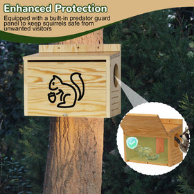 HEILFNL Widened Medium Squirrel House interior baffle detail shows draft protection.