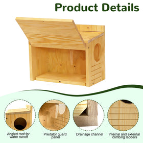 HEILFNL Widened Medium Squirrel House interior reveals safe baffle and non-slip ladders for easy entry.
