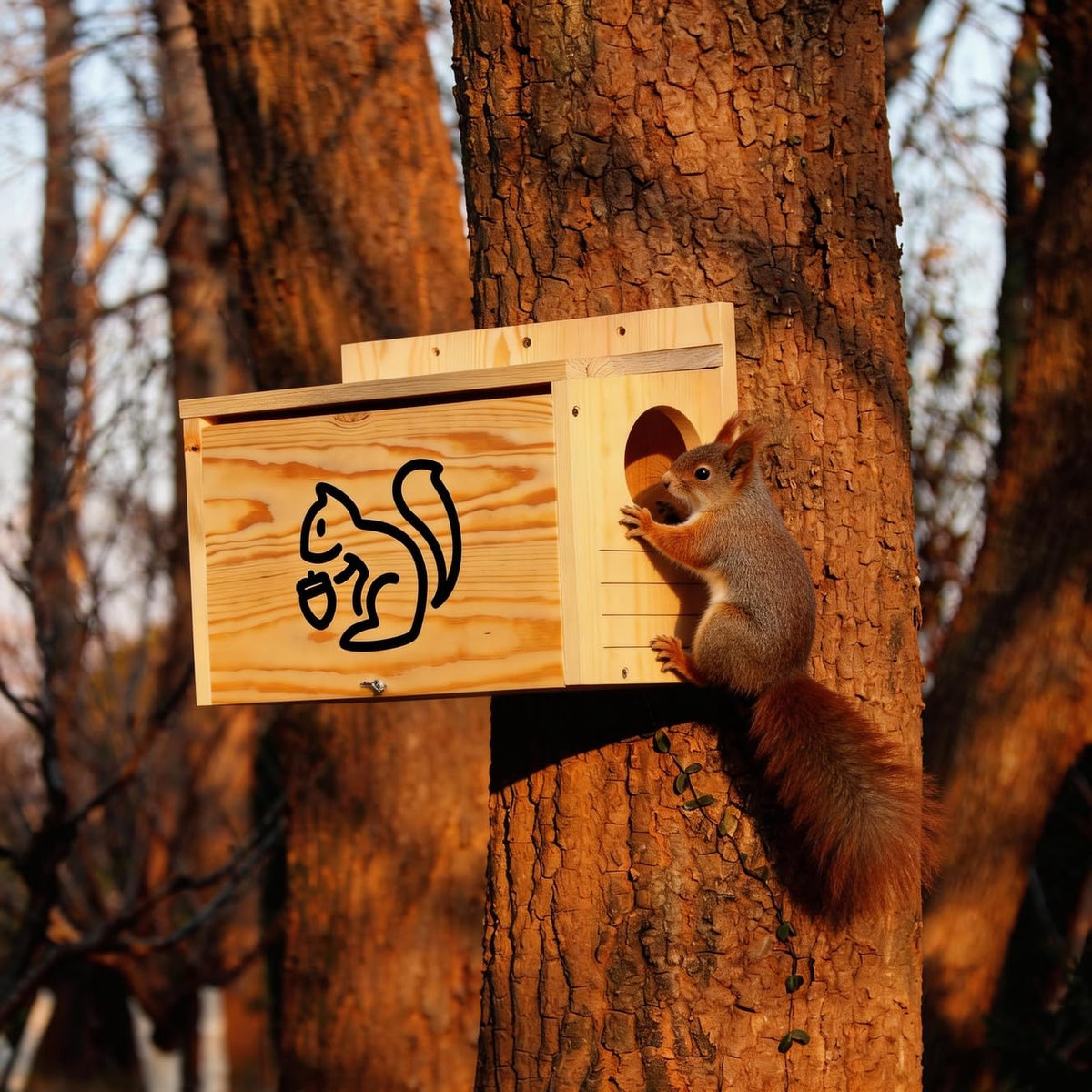 HEILFNL Widened Medium Squirrel House roof closeup displays waterproof finish.