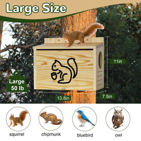 HEILFNL Widened Medium Squirrel House side view demonstrates spacious interior for cozy nesting.
