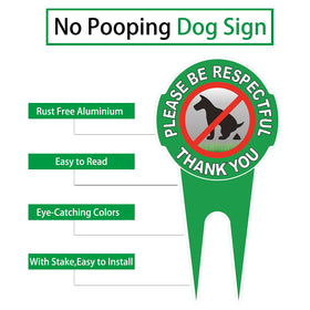 HEIOKEY 12x6-inch sign helps stop dog misbehavior near lawns.