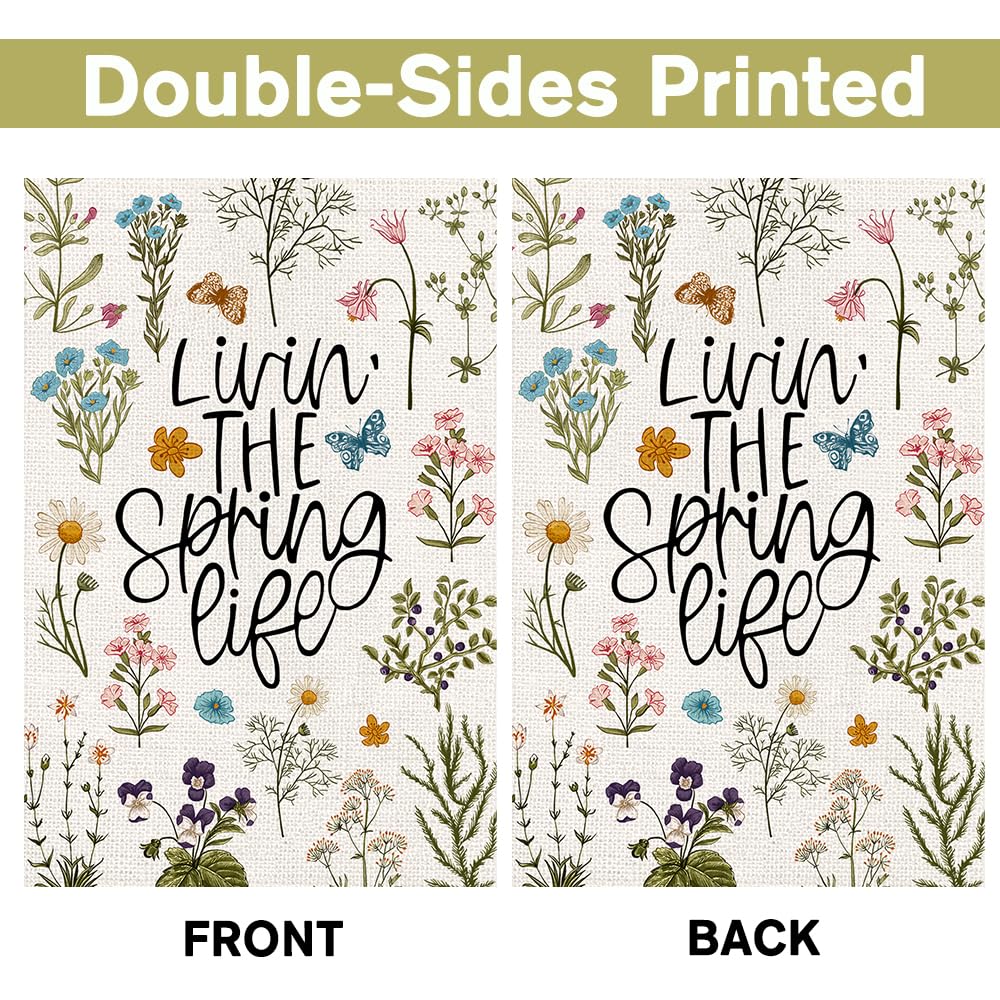 Heirloom Haven colorful flowers butterflies flag close up for vibrant garden color