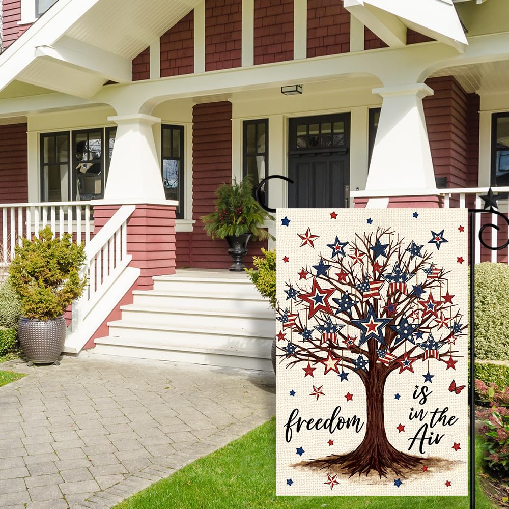 Heirloom Haven double-sided flag shows freedom is in the air from both sides.