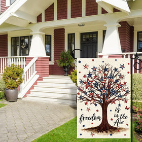 Heirloom Haven double-sided flag shows freedom is in the air from both sides.