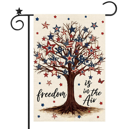 Heirloom Haven patriotic stars flag with watercolor design brightens outdoor spaces.