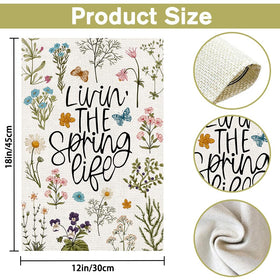 Heirloom Haven spring floral leaves flag back view with double sided visibility