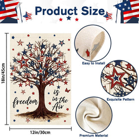 Heirloom Haven weather-resistant linen flag withstands wind and rain for display.