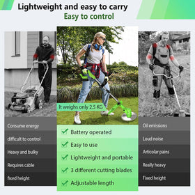 Hejunry 3-in-1 tool for trimming, edging, and light brush cutting in a single device.