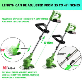 Hejunry cordless weed wacker safety switch for responsible, accidental-start prevention.