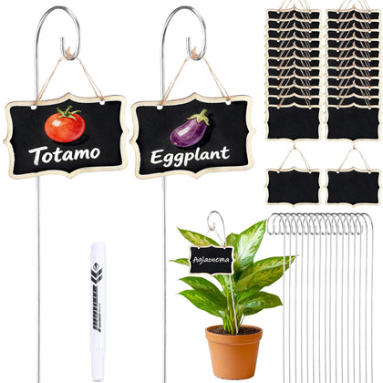 HejVulkan 25-pack wooden plant labels add rustic charm and quick labeling for herbs.
