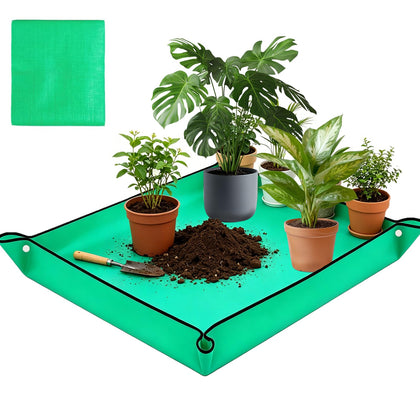 HejVulkan extra-large repotting mat laid flat for large indoor projects.