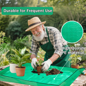 HejVulkan leakproof surface prevents spills during potting.