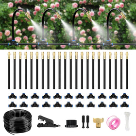 HEKIWAY 80FT drip kit with brass connectors for durable outdoor watering.