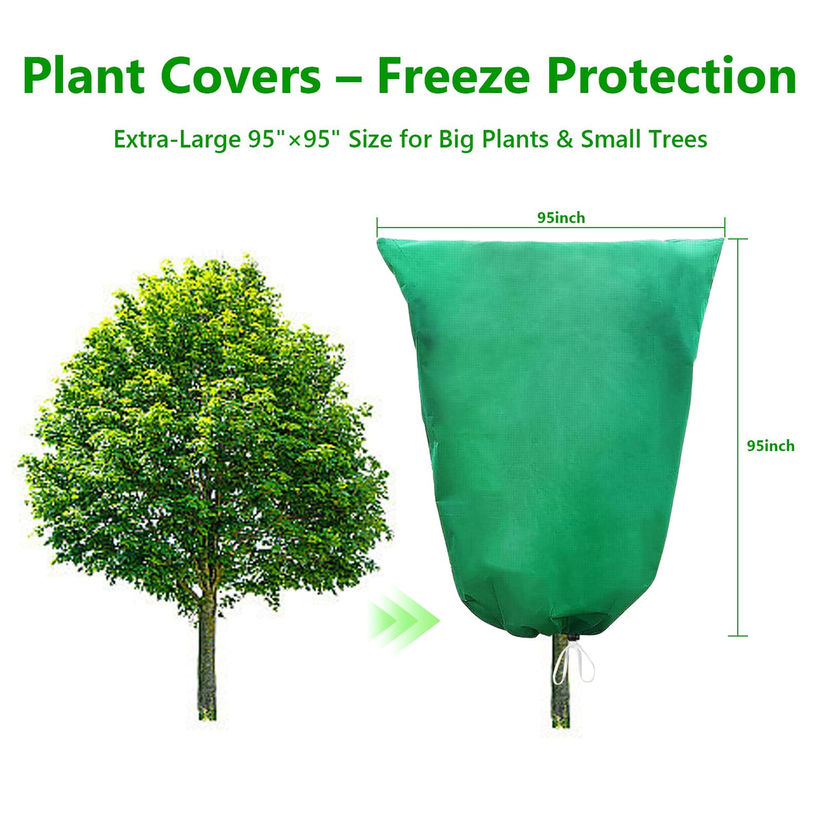 HEKIWAY extra large winter cover protects trees and citrus from cold winds and ice.
