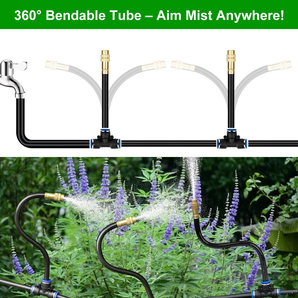 HEKIWAY included tees and quick connector enable easy DIY installation.