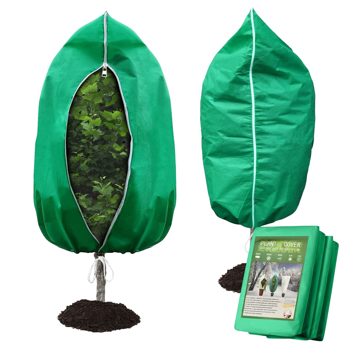 HEKIWAY plant freeze cover 95x95 shields large shrubs from frost and snow.