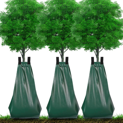HEKIWAY tree watering bag in use around a young fruit tree delivering deep root hydration