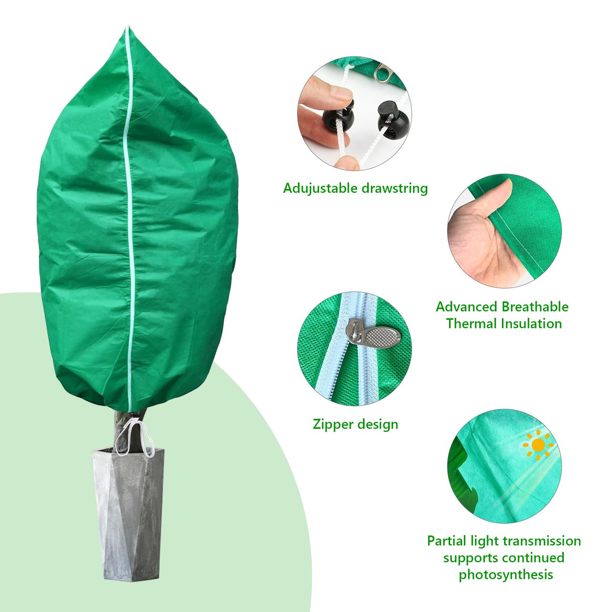HEKIWAY zipper drawstring access cover lets you check plant health without removal.