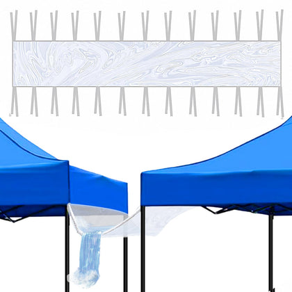 HekouJiub canopy gutter 10ft arch-tail directs rain away from the tent