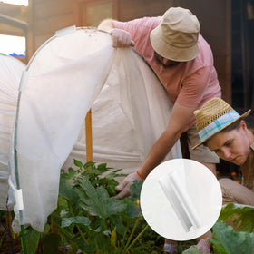 HekouJiub PVC clamp secures netting and film to tubes for versatile garden projects.