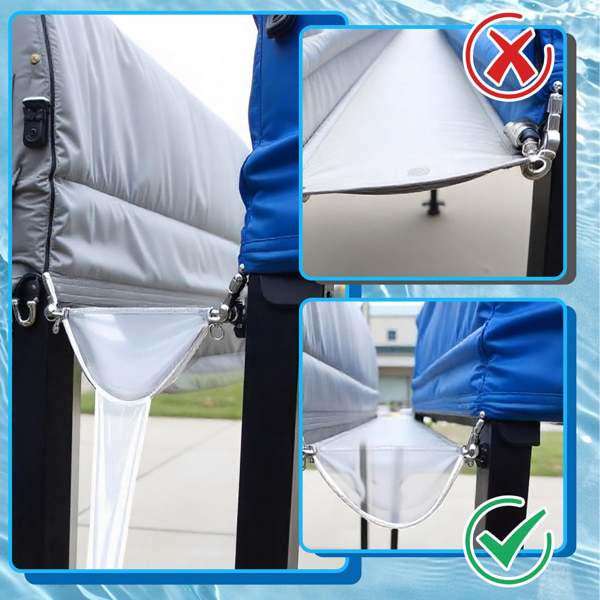 HekouJiub two-pack gutters connect between tents for dry setups