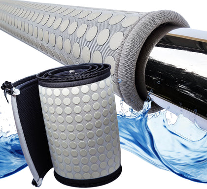 Helba pool handle rail cover on a 4 ft gray rail with snug fit.